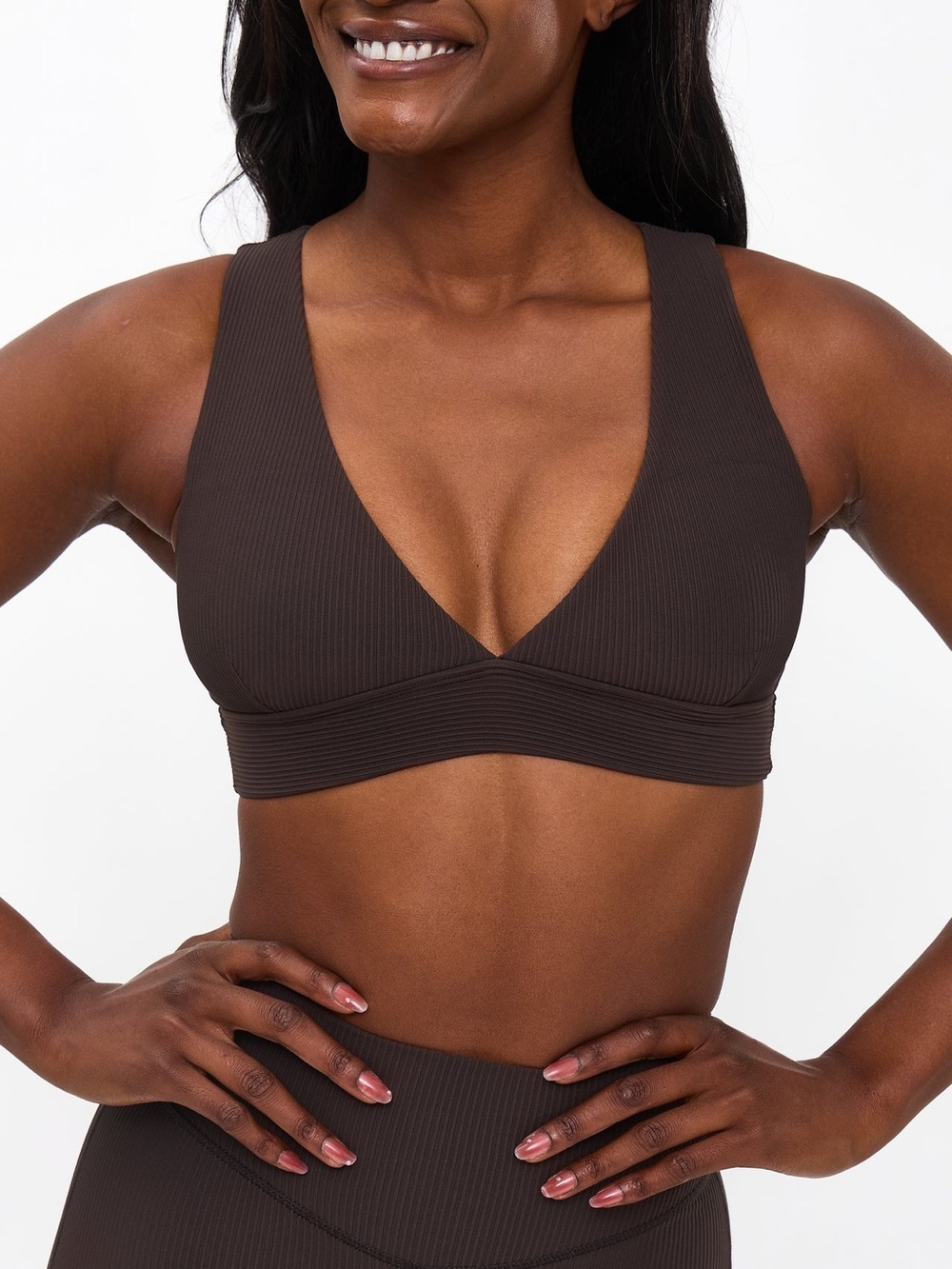 Buffbunny Ribbed Deep V Sports Bra